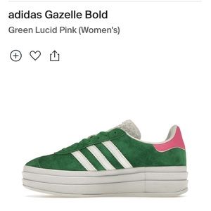 ADIDAS Gazelle Bold — Green Lucid Pink